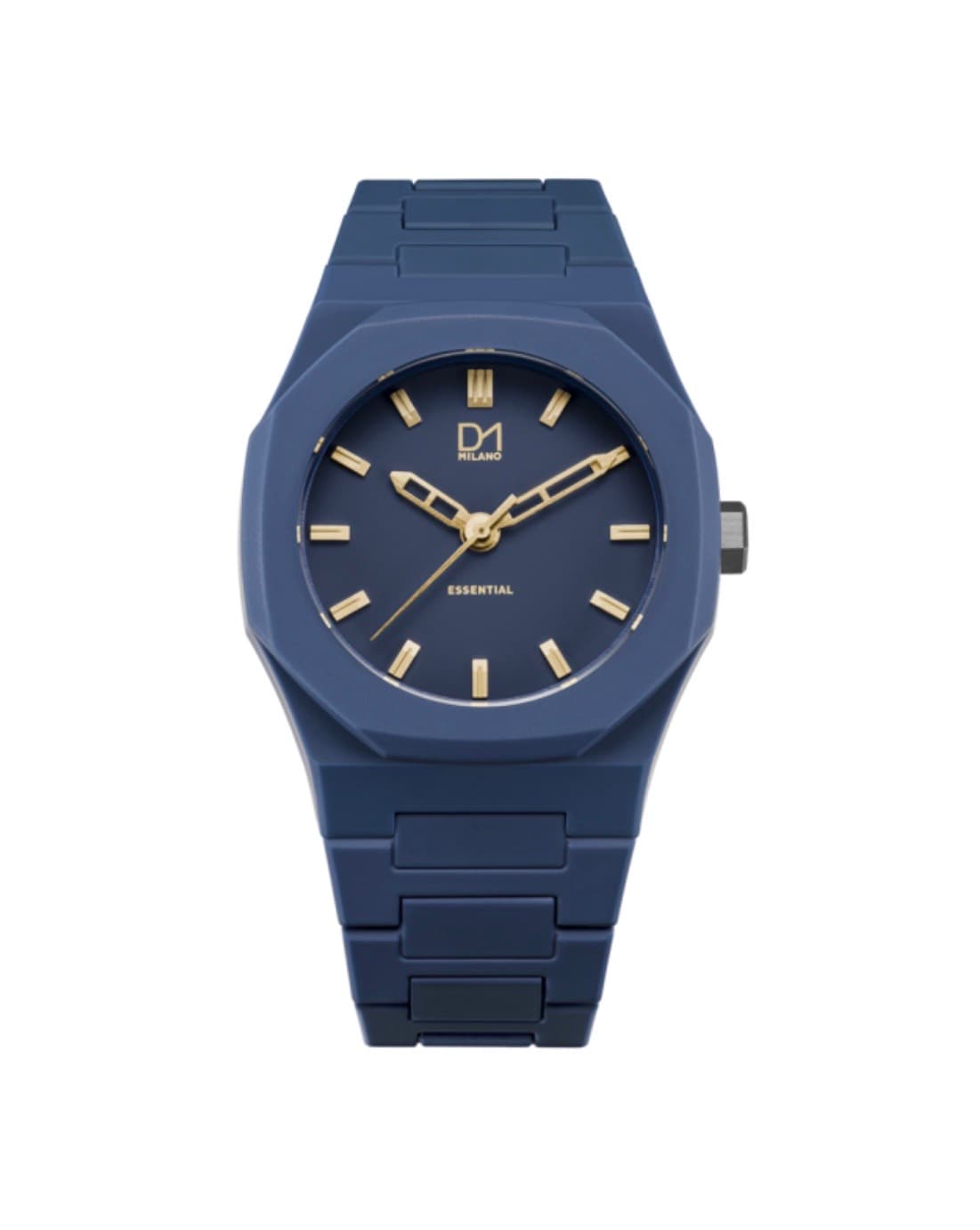 Essential Watch blue with gold Index