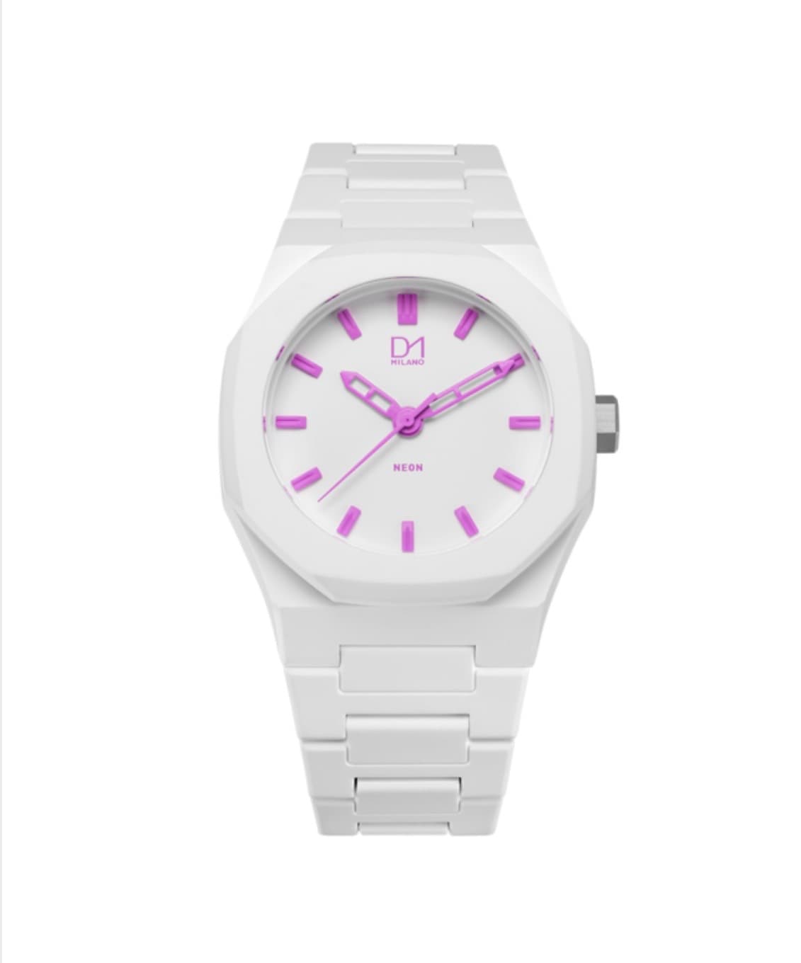 Neon Watch White with Violet Index